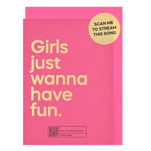 Girls just want to have fun - Song card