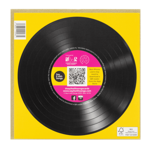 Happy Birthday - Vinyl music card - Yellow - Image 2